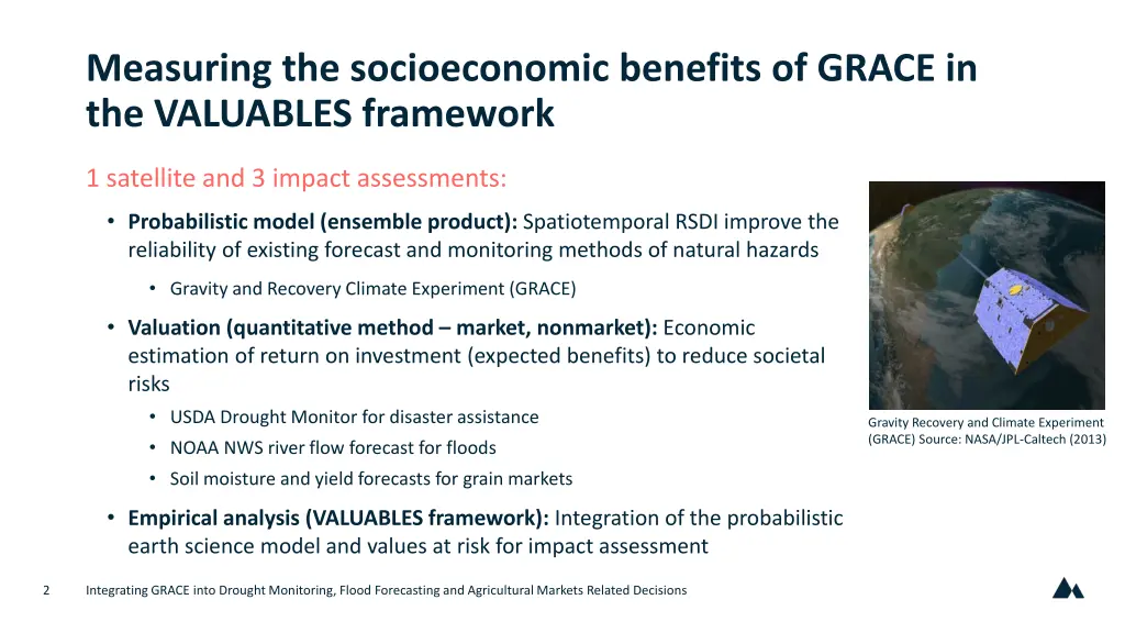 measuring the socioeconomic benefits of grace