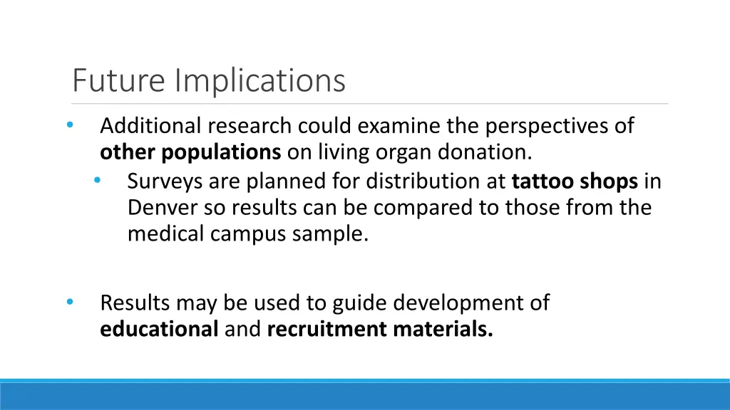 future implications additional research could