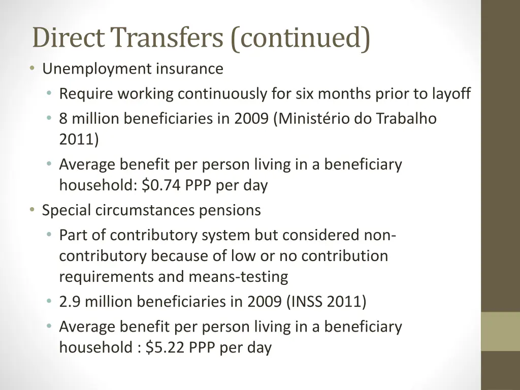 direct transfers continued unemployment insurance