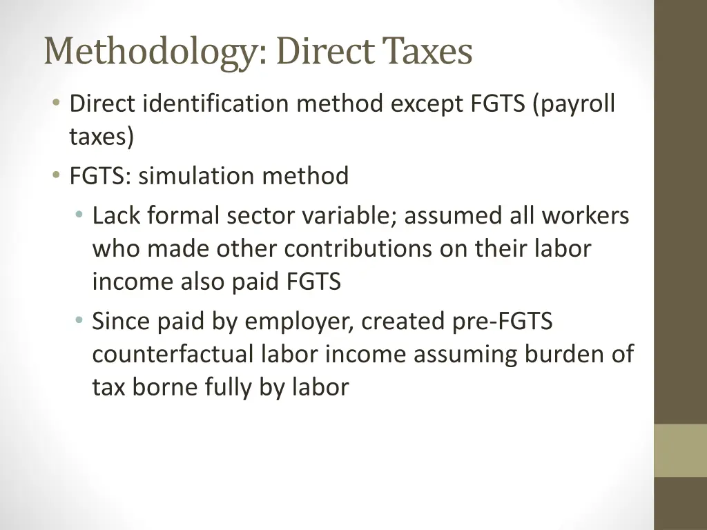methodology direct taxes