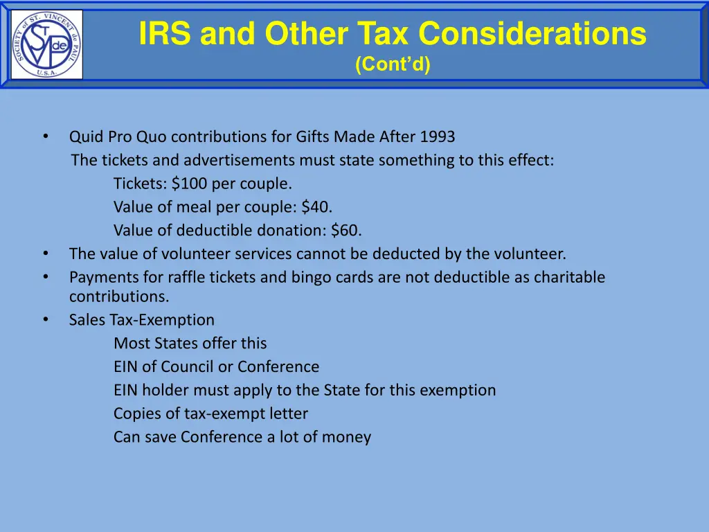 irs and other tax considerations cont d 1