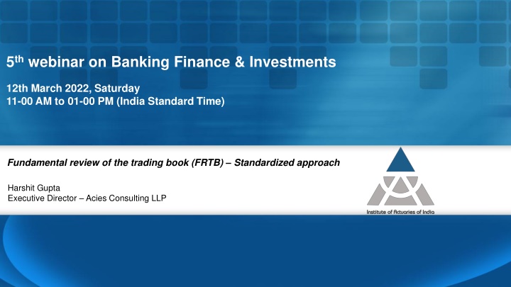 5 th webinar on banking finance investments