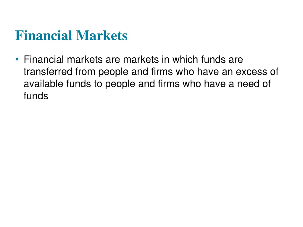 financial markets