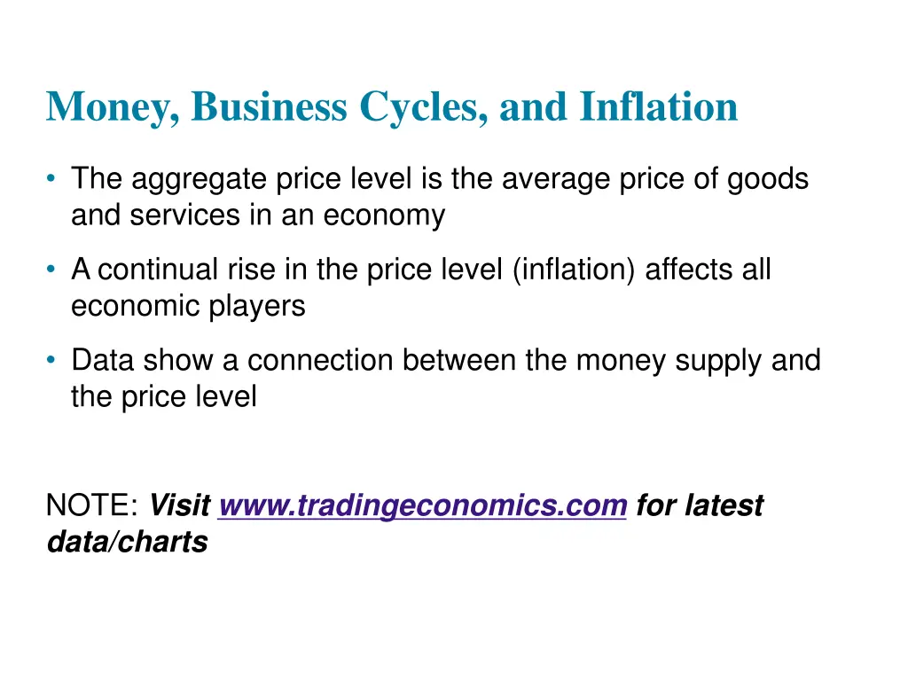 money business cycles and inflation