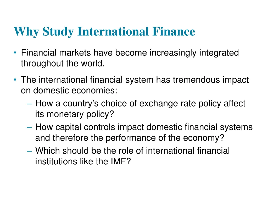 why study international finance