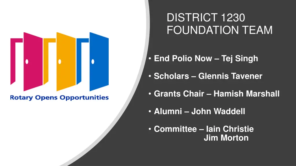 district 1230 foundation team