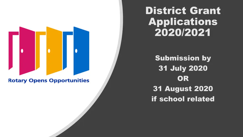 district grant applications 2020 2021