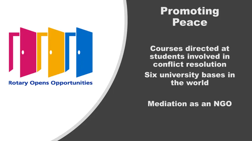 promoting peace