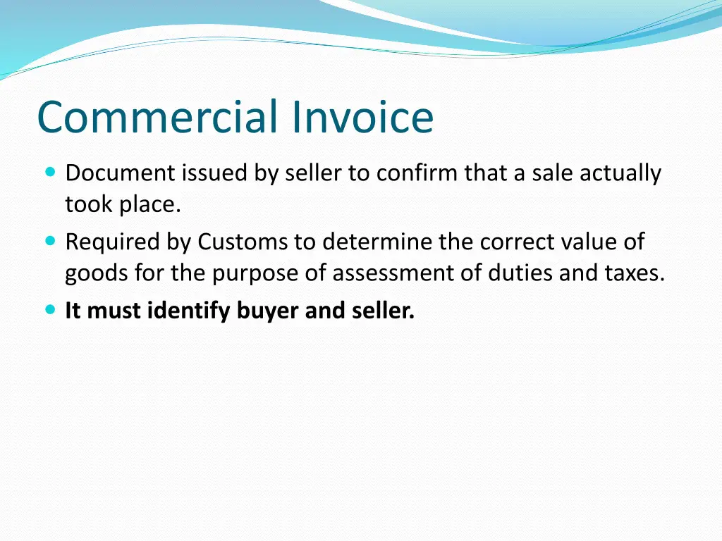 commercial invoice