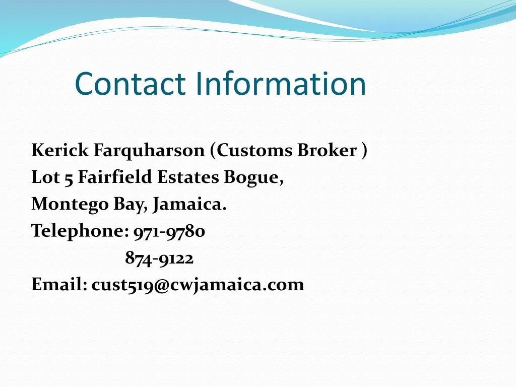 contact information