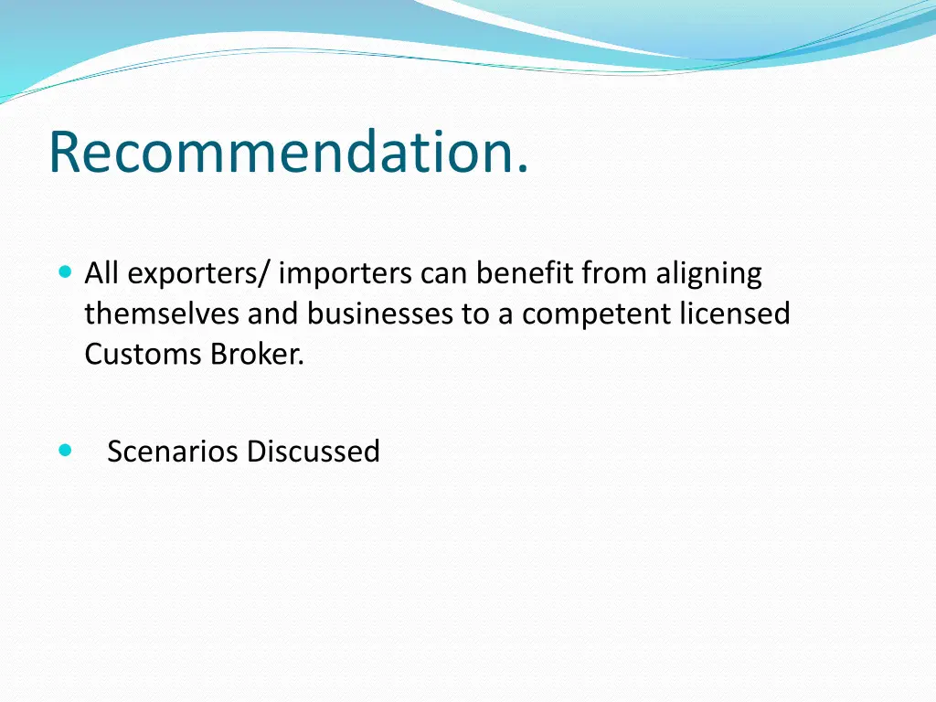 recommendation