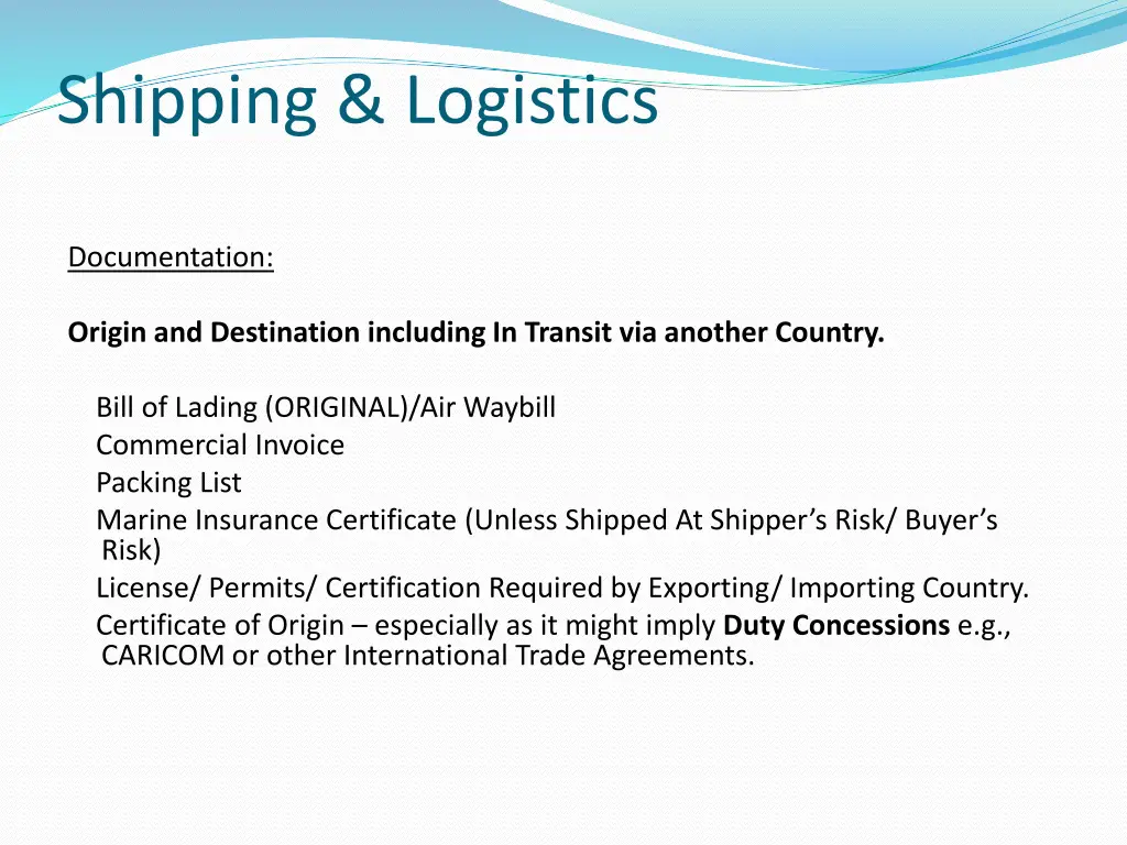 shipping logistics