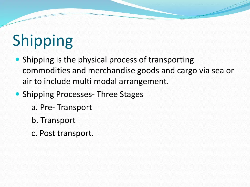 shipping