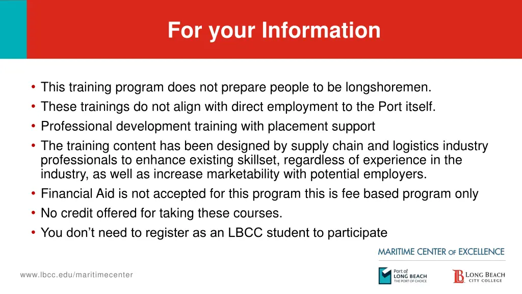 for your information