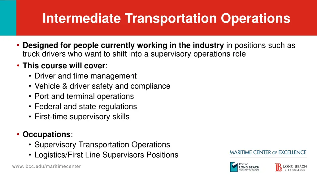 intermediate transportation operations