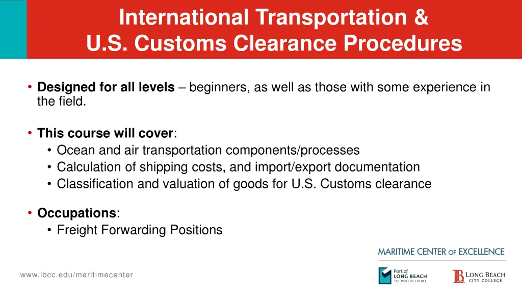 international transportation u s customs