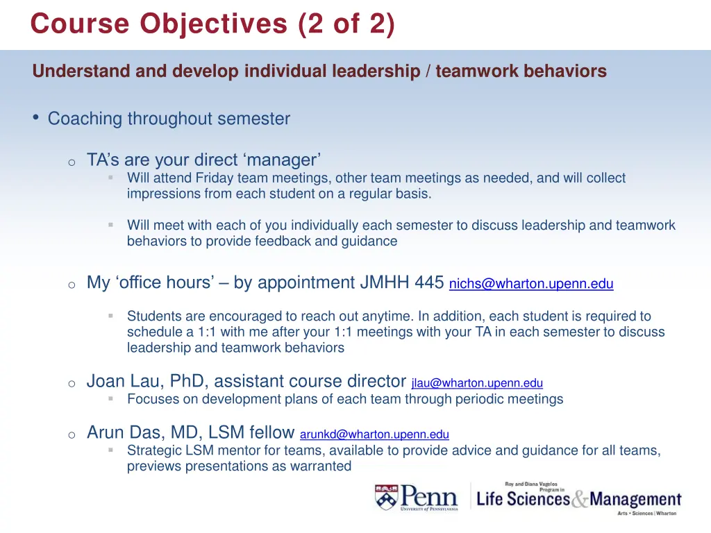 course objectives 2 of 2