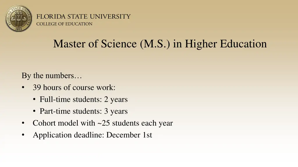 master of science m s in higher education