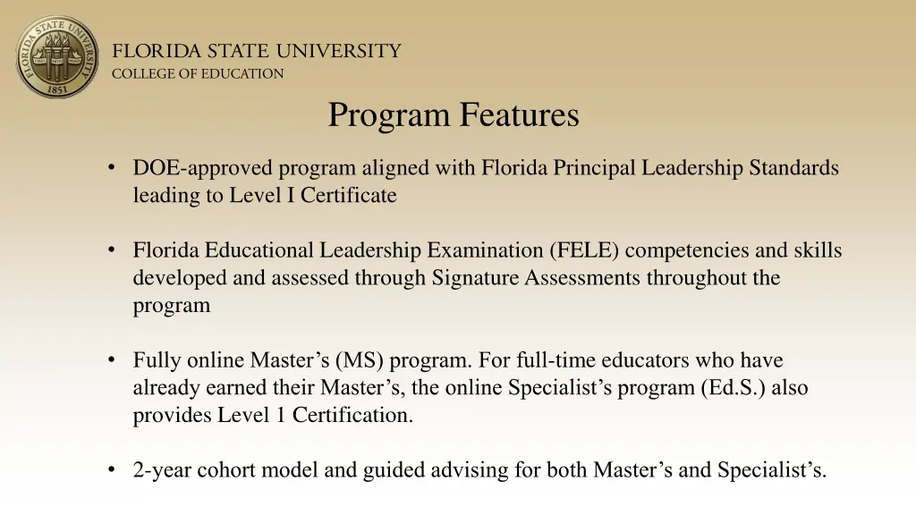 program features