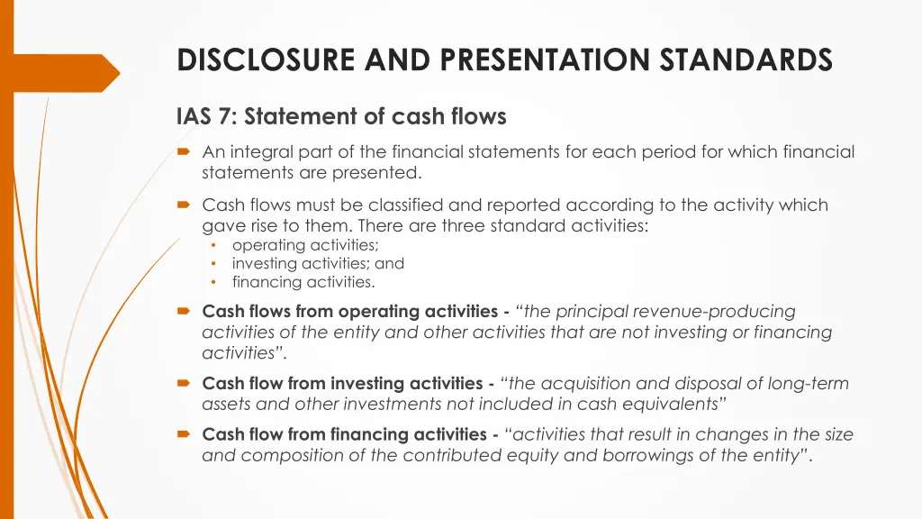 disclosure and presentation standards 1