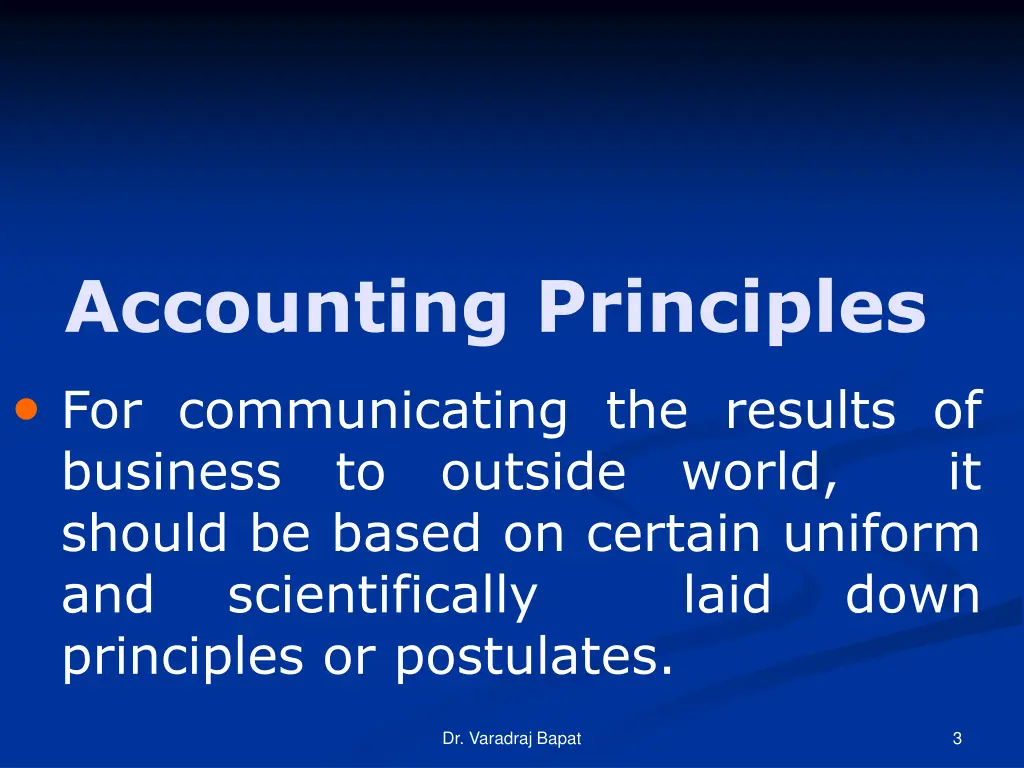 accounting principles for communicating