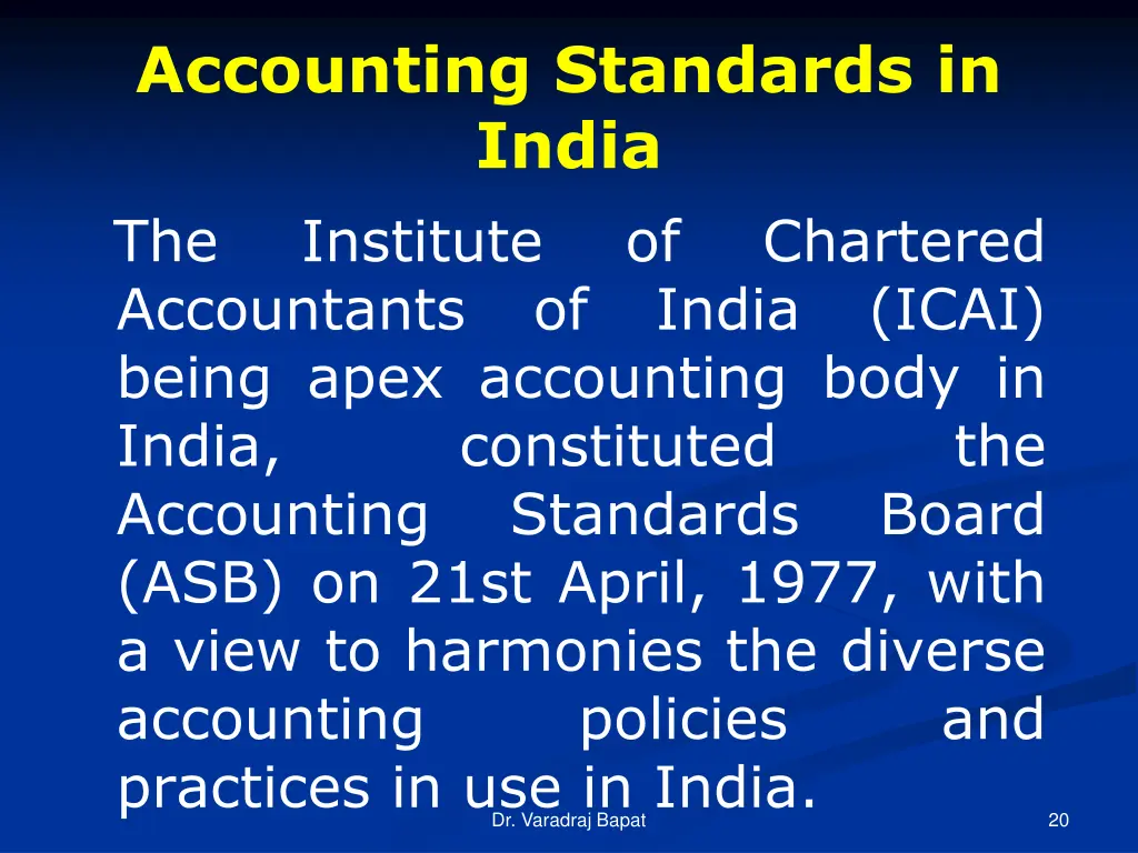 accounting standards in india the institute