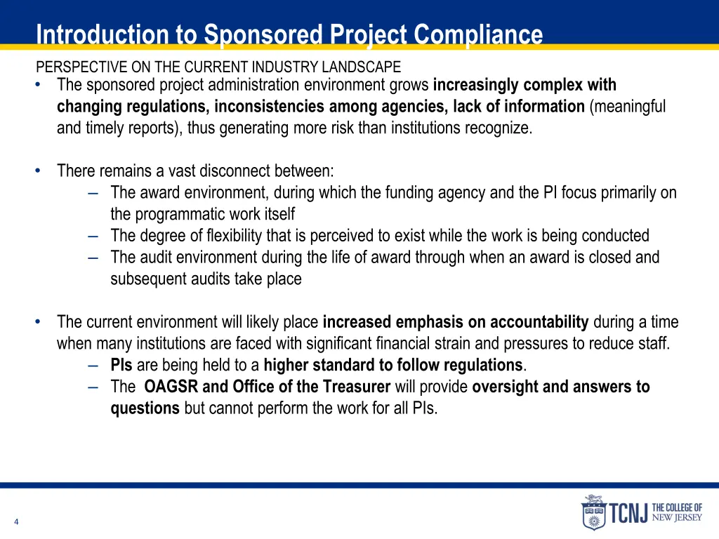 introduction to sponsored project compliance