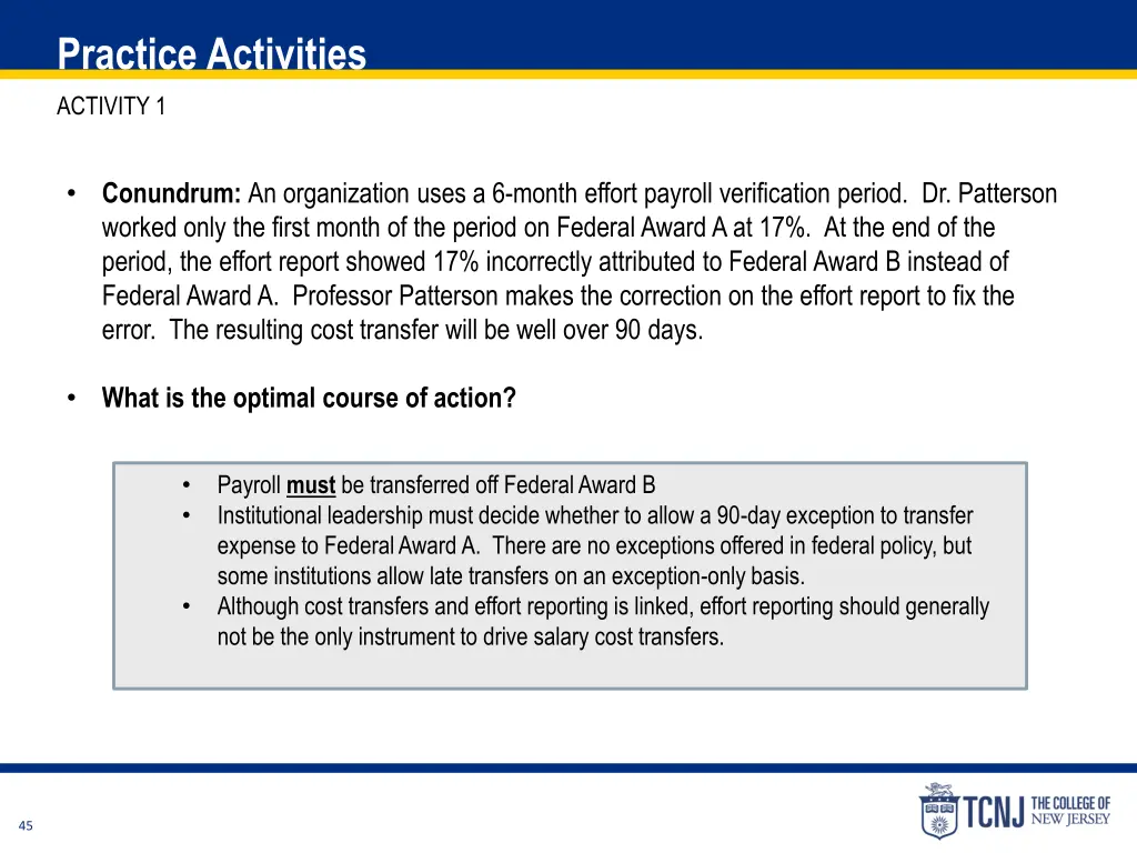 practice activities