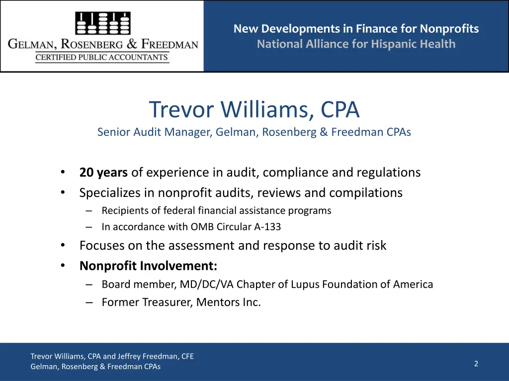 new developments in finance for nonprofits 1