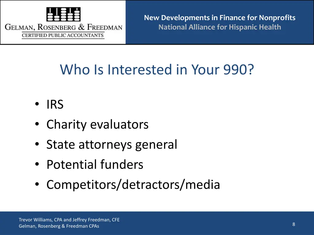 new developments in finance for nonprofits 7