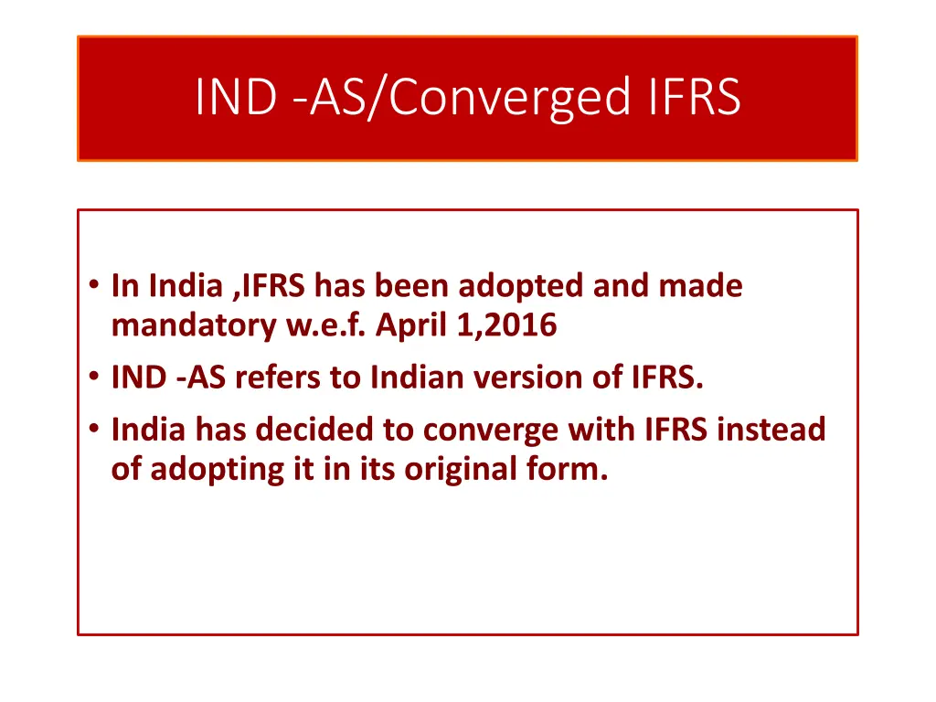 ind as converged ifrs