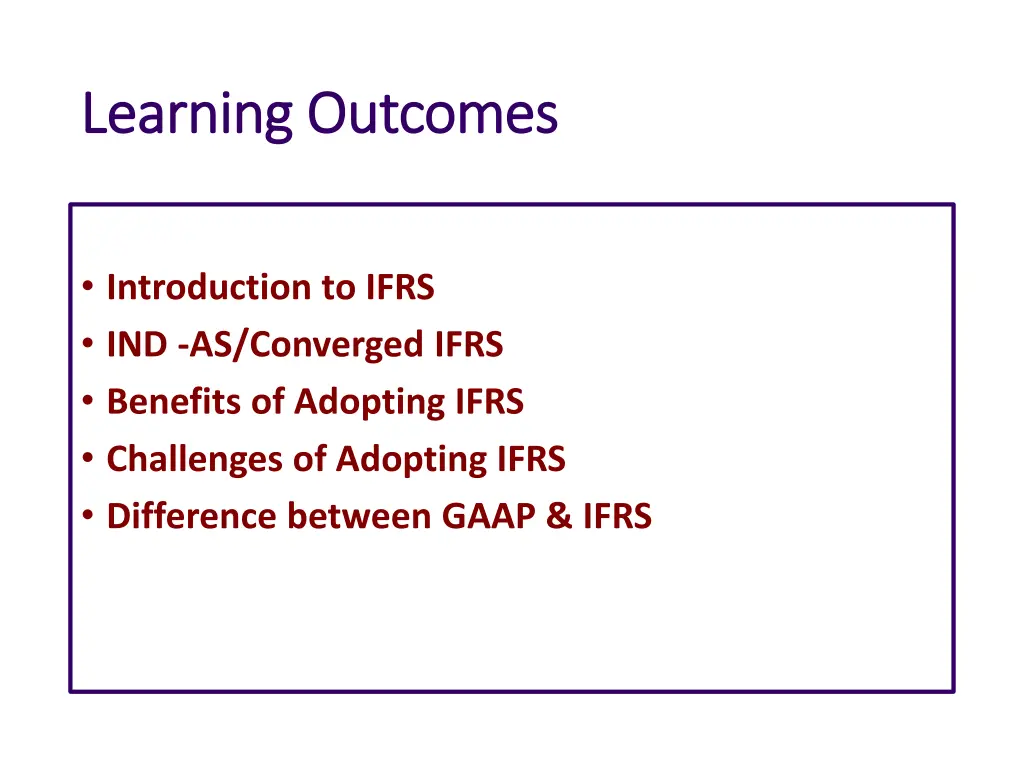 learning outcomes learning outcomes