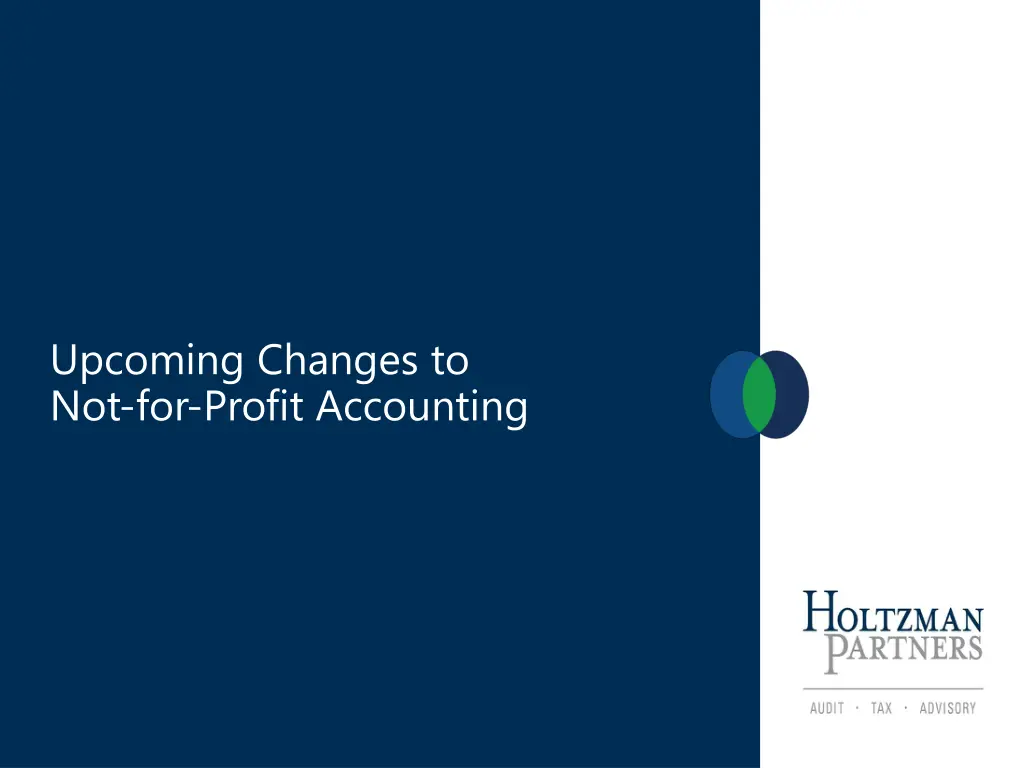 upcoming changes to not for profit accounting