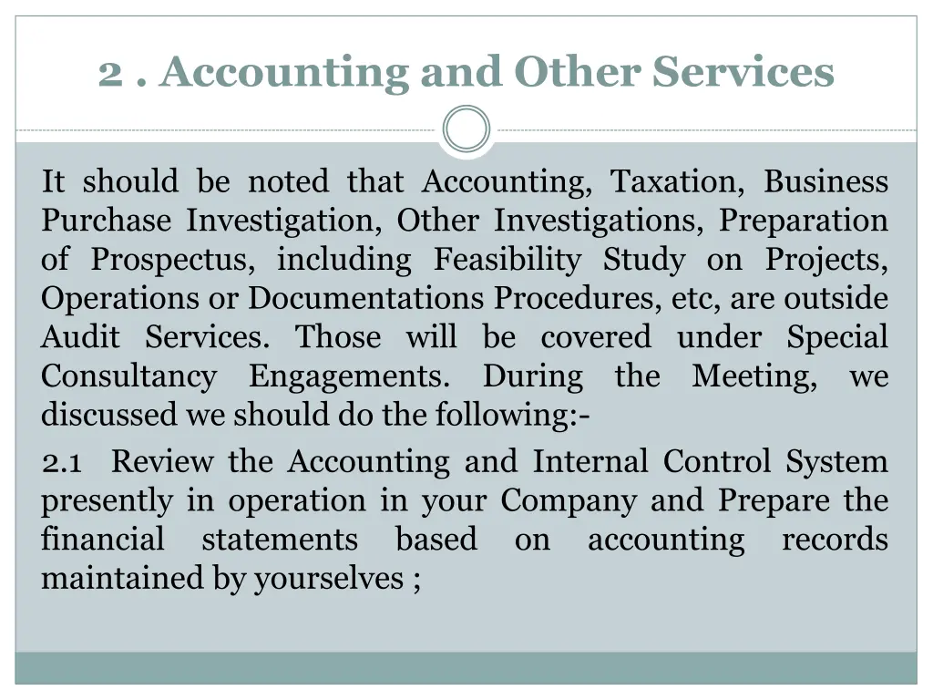 2 accounting and other services
