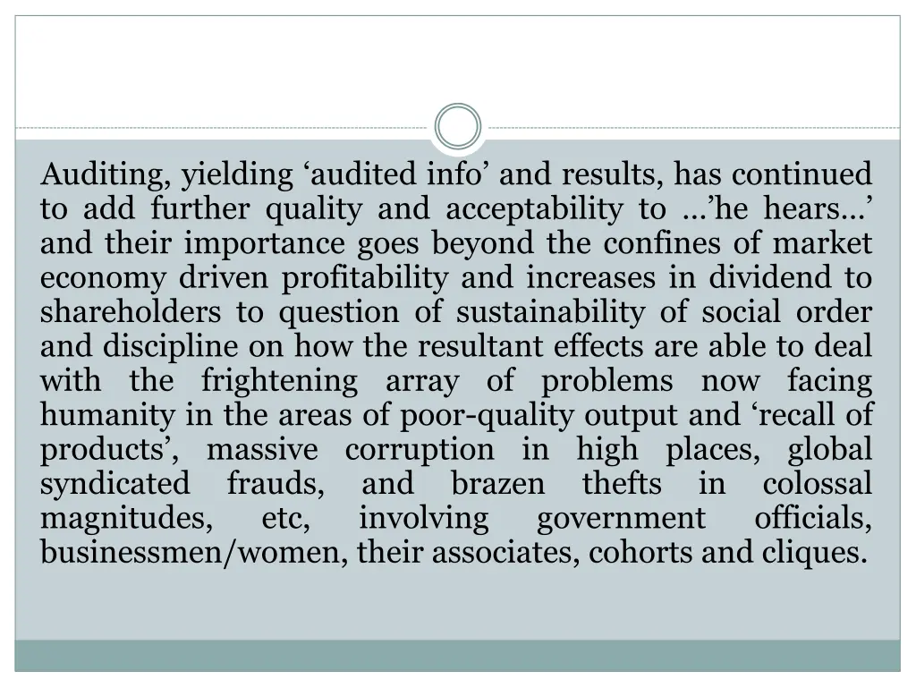 auditing yielding audited info and results