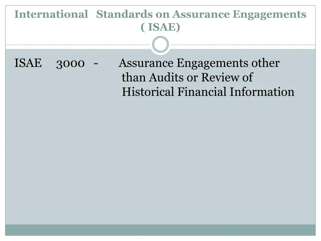international standards on assurance engagements