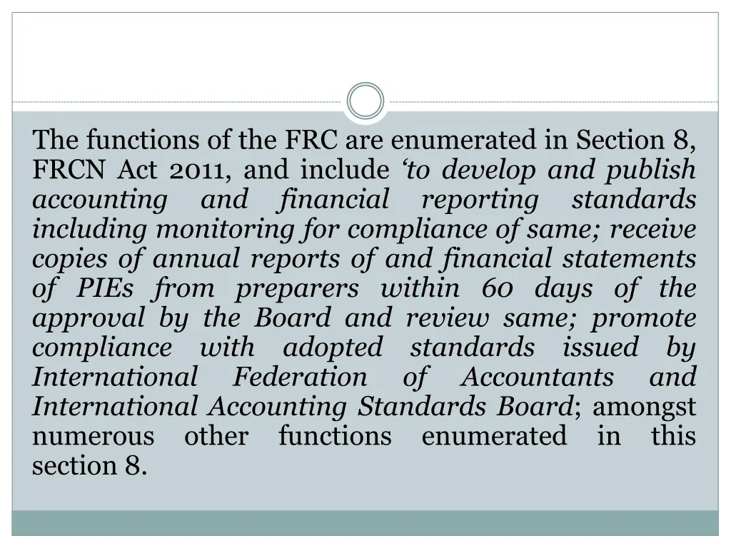 the functions of the frc are enumerated