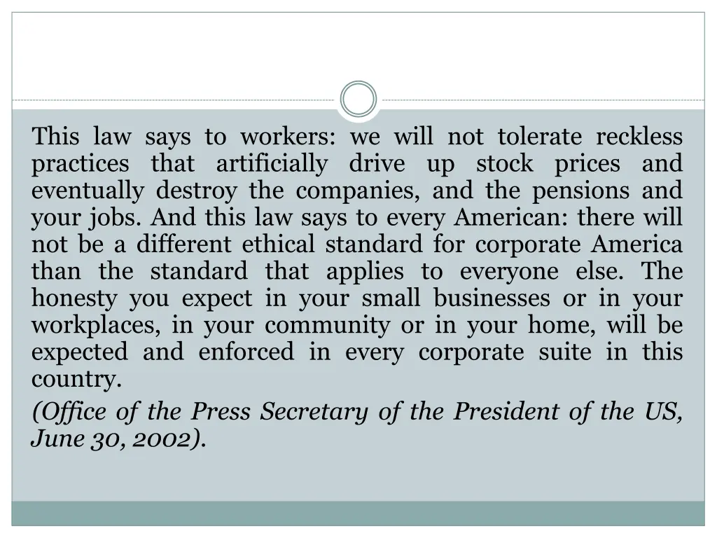 this law says to workers we will not tolerate