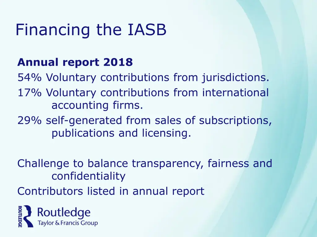 financing the iasb