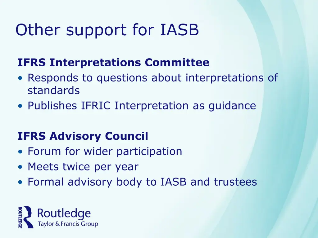 other support for iasb