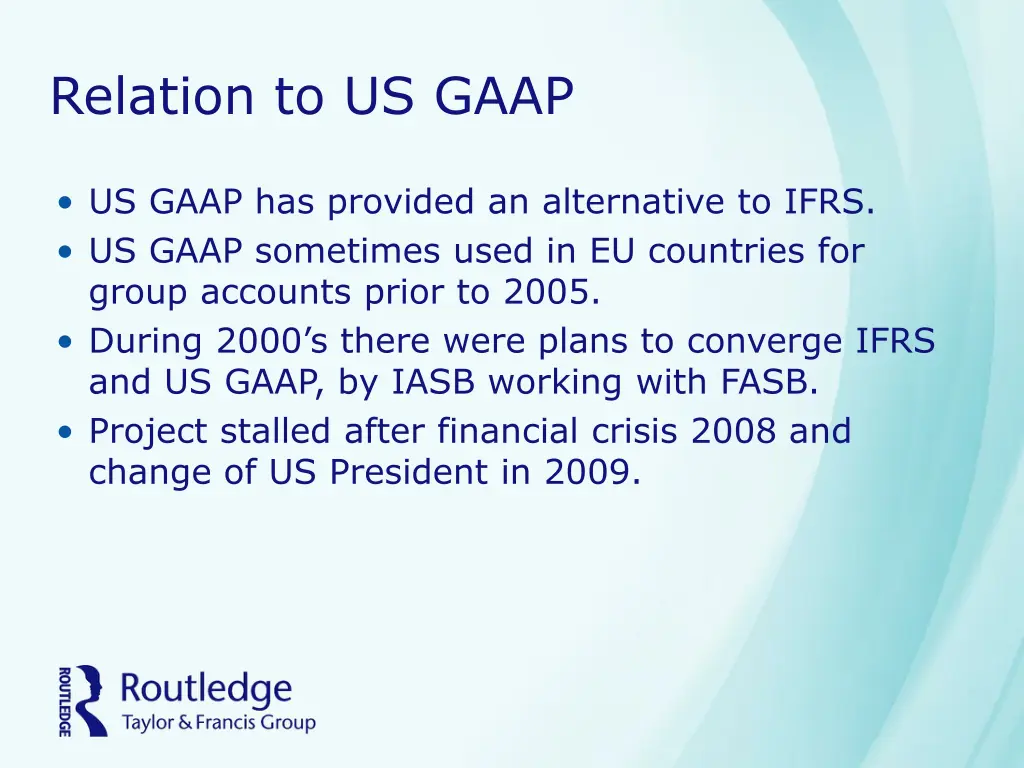 relation to us gaap