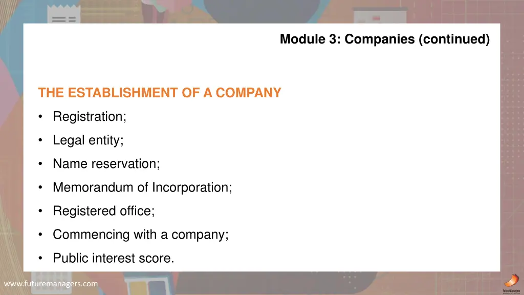 module 3 companies continued