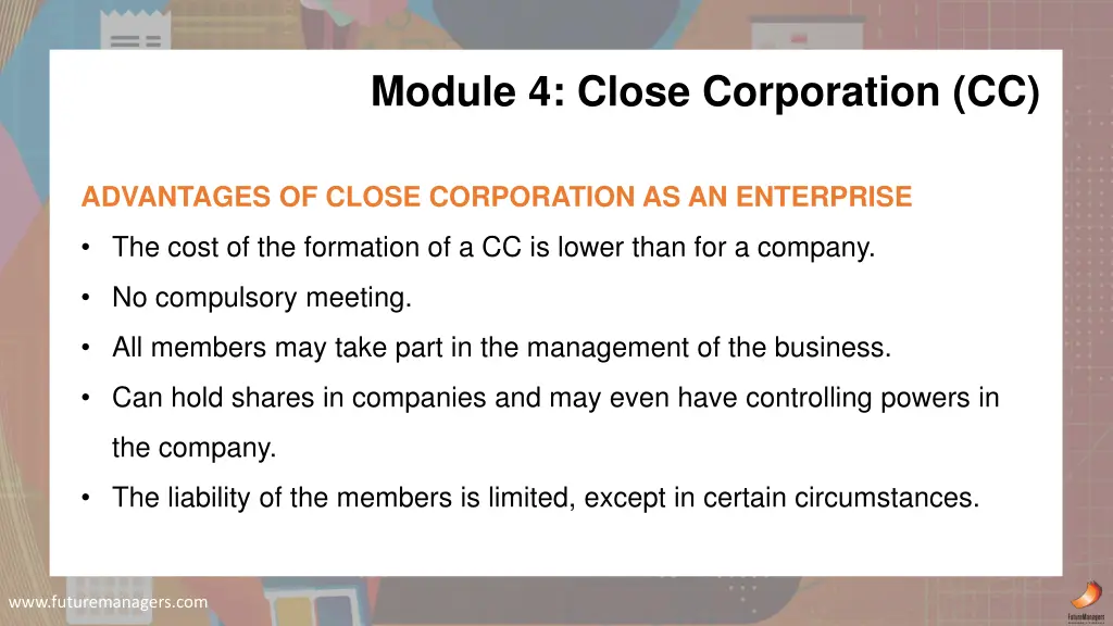 module 4 close corporation cc 1