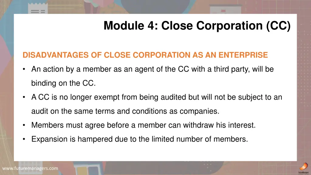 module 4 close corporation cc 2