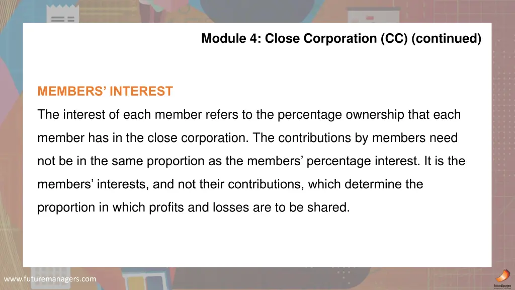 module 4 close corporation cc continued 1