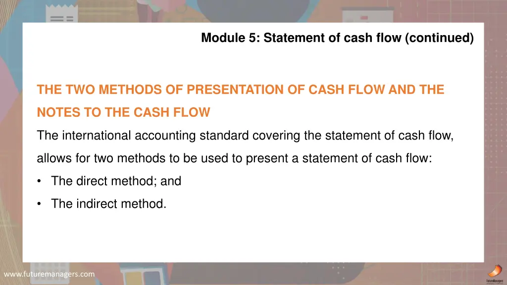 module 5 statement of cash flow continued 6