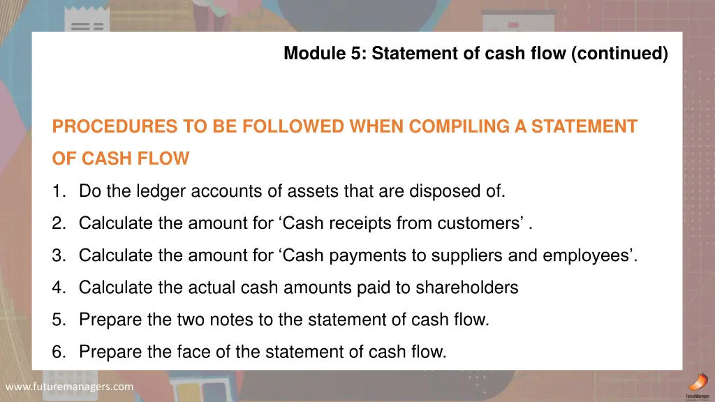 module 5 statement of cash flow continued 7