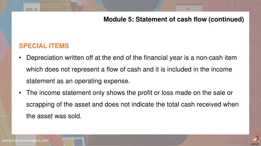 module 5 statement of cash flow continued 8