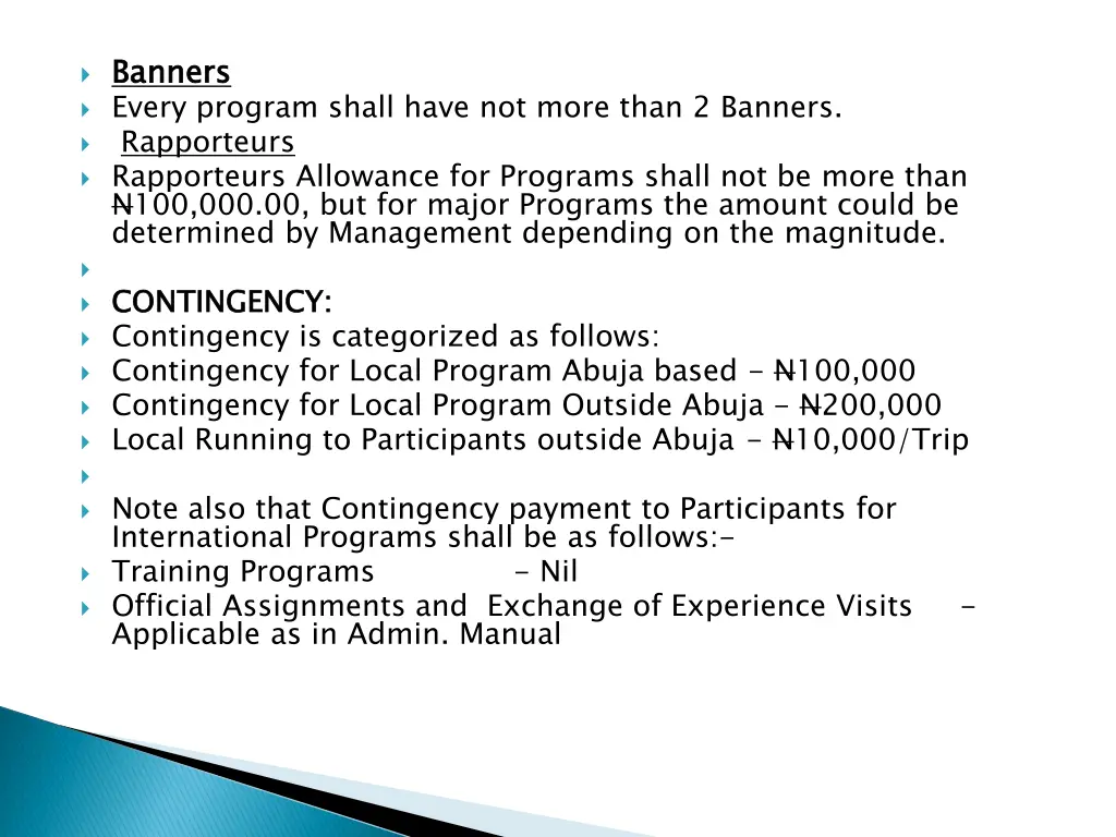 banners every program shall have not more than