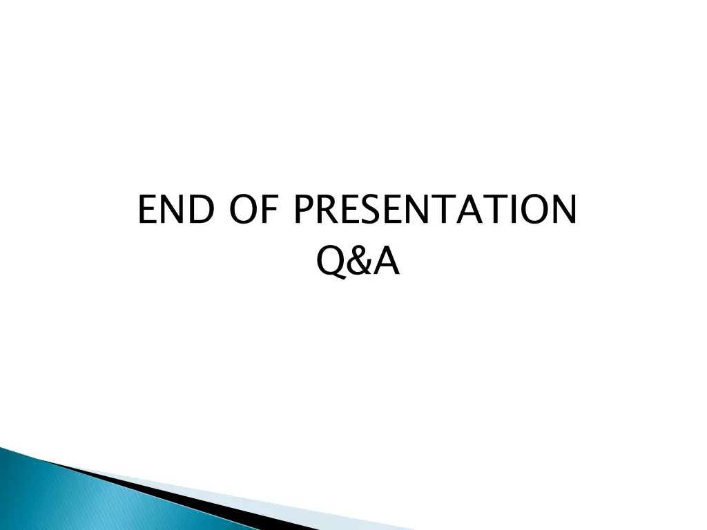 end of presentation q a